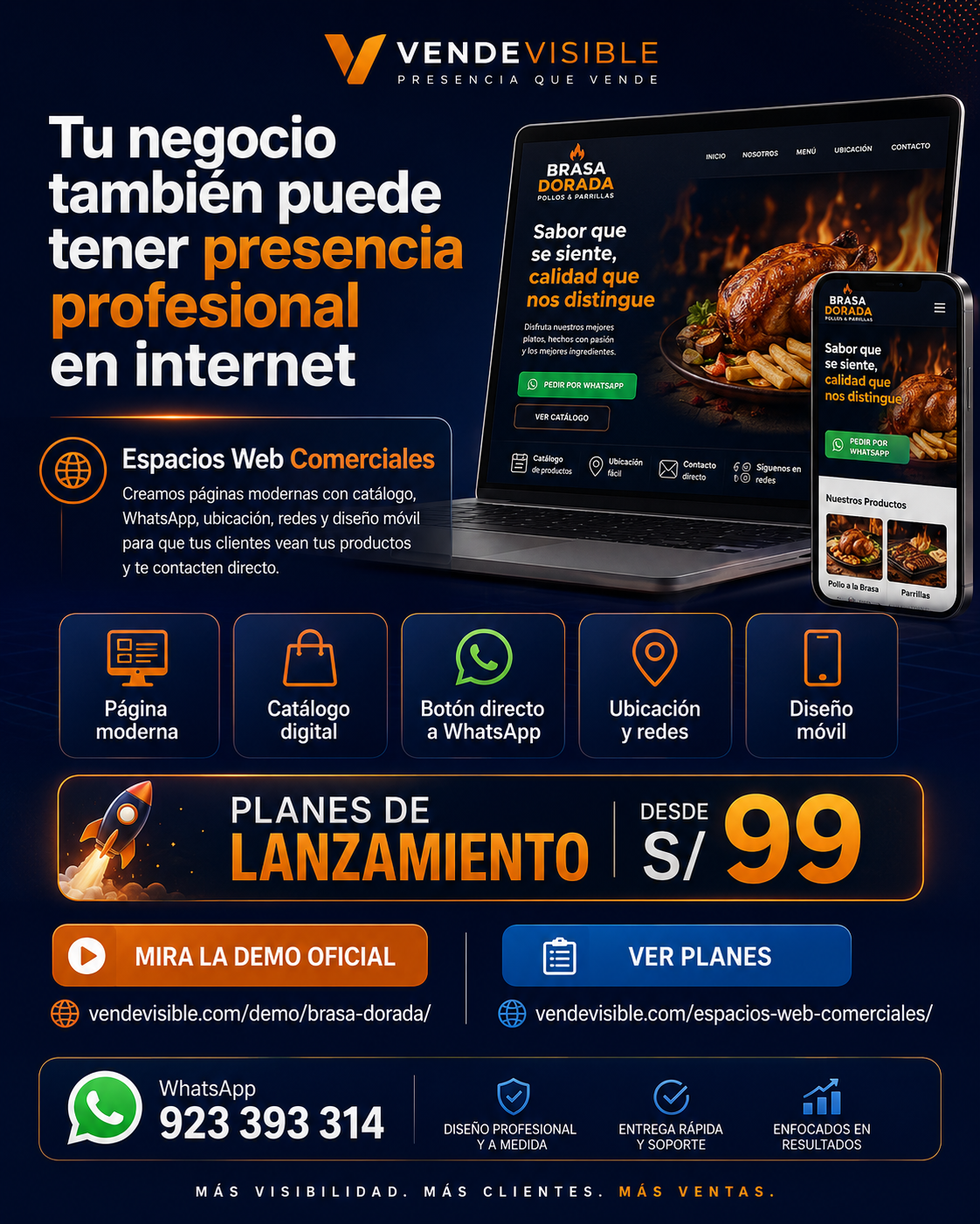 Flyer premium Espacios Web Comerciales