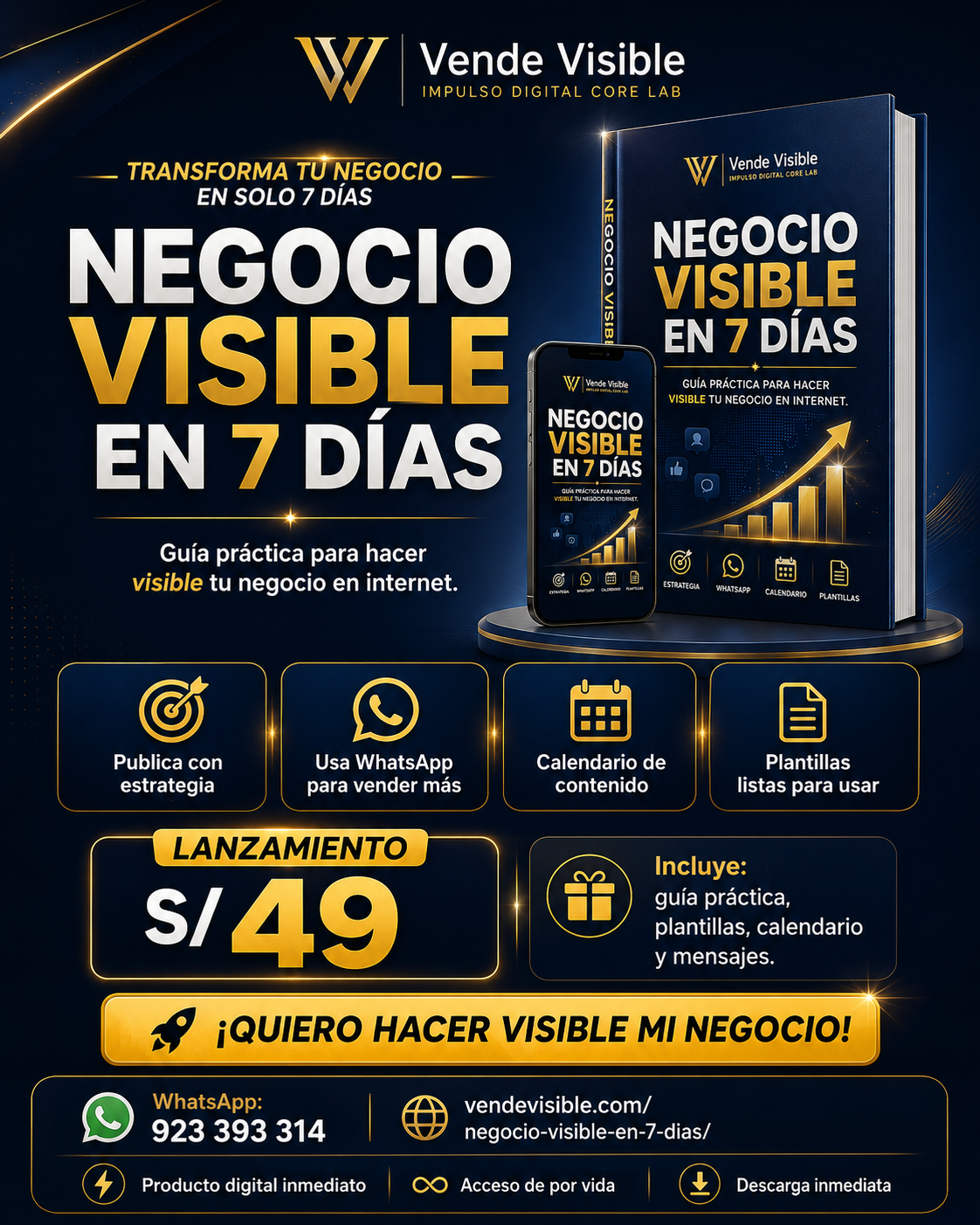 Flyer premium Negocio Visible en 7 Días
